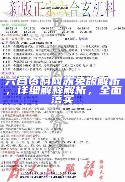 六合资料网赤兔版解析，详细解释解析，全面落实