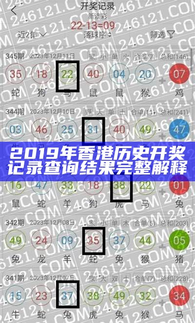 2019年香港历史开奖记录查询结果完整解释