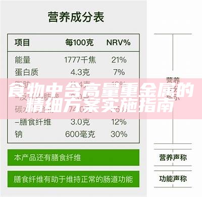 食物中含高量重金属的精细方案实施指南