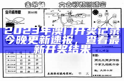 2023澳门开奖结果及开奖记录表，详细解析分析