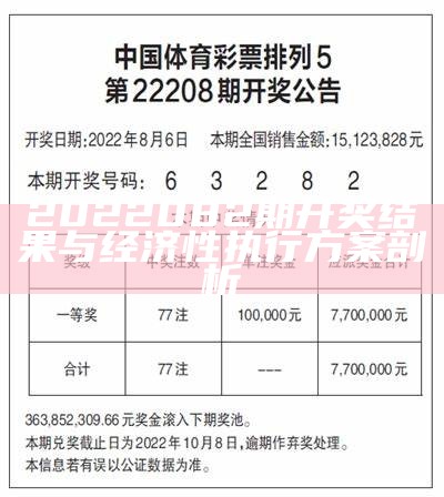 2022082期开奖结果与经济性执行方案剖析