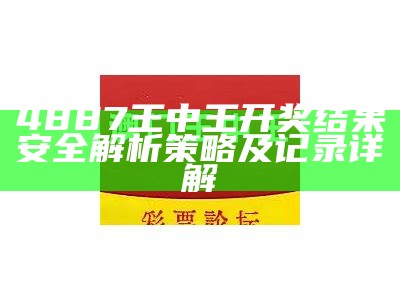 4887王中王开奖结果安全解析策略及记录详解