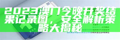 2023澳门今晚开奖结果记录图，安全解析策略大揭秘