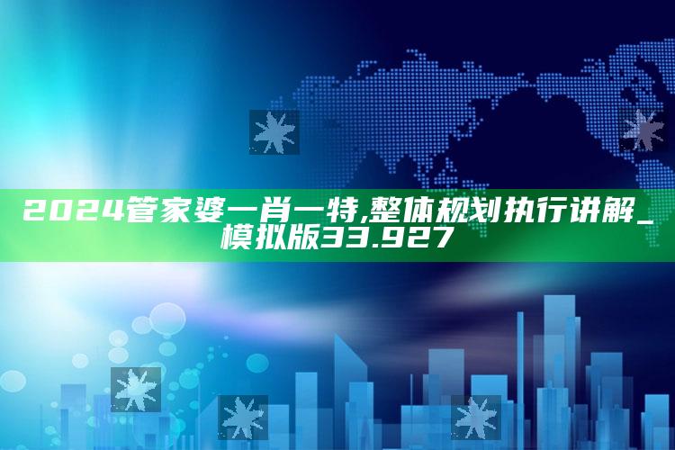 王中王心水王中王资料软件，2024管家婆一肖一特,整体规划执行讲解_模拟版33.927