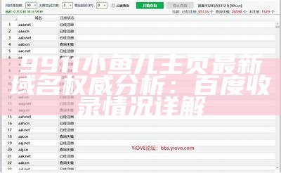 9911小鱼儿主页最新域名权威分析：百度收录情况详解