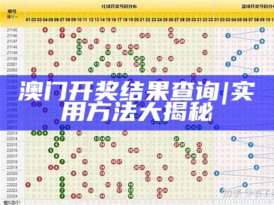 澳门开奖结果查询|实用方法大揭秘